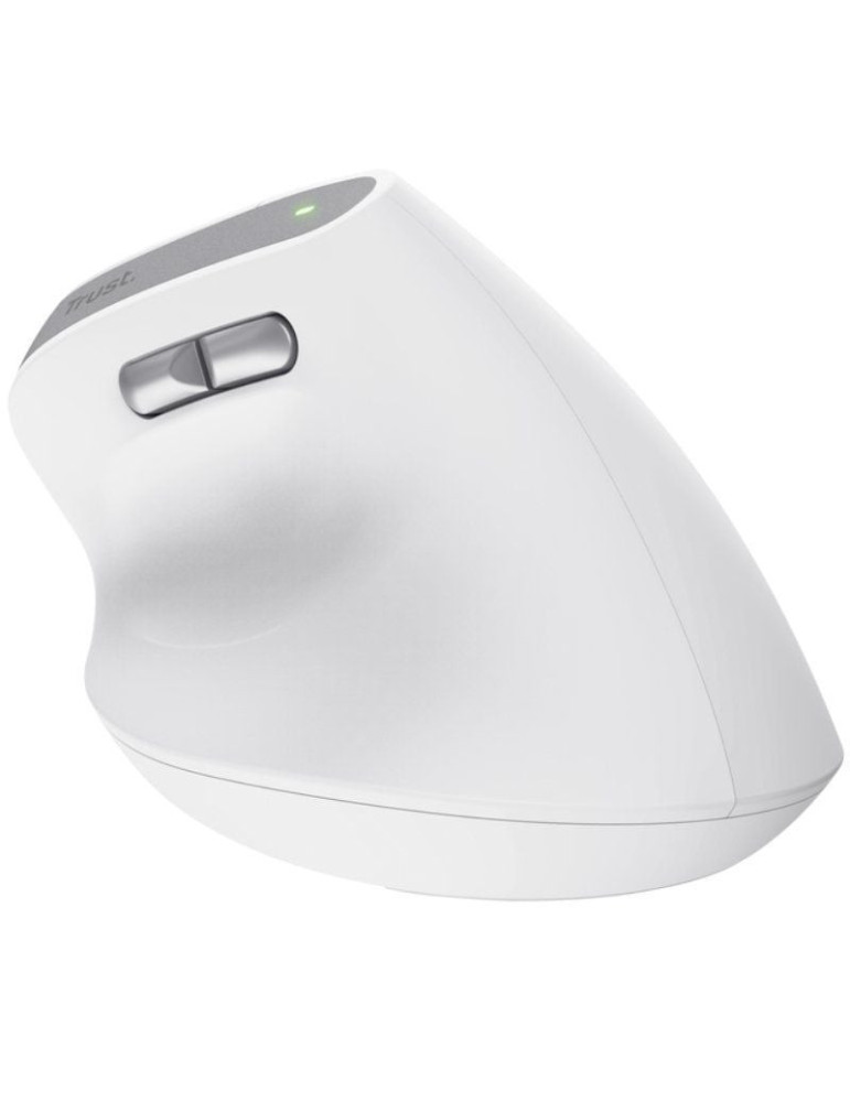 Ratón Vertical Inalámbrico Trust Bayo II/ Batería recargable/ Hasta 2400 DPI/ Blanco
