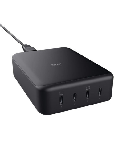 Cargador de Pared GaN Trust Maxo/ 4xUSB Tipo-C/ 240W/ Automático/ Voltaje 5-20V