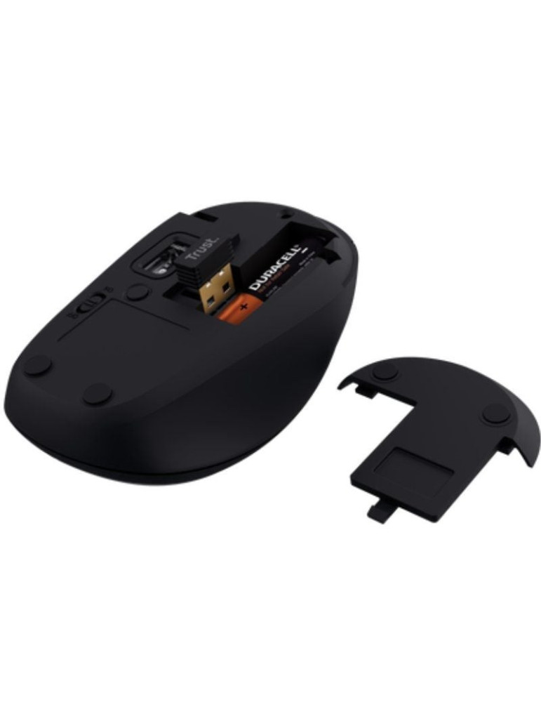 Ratón Mini Inalámbrico Trust Yvi+ Multidispositivo/ Hasta 1600 DPI/ Negro