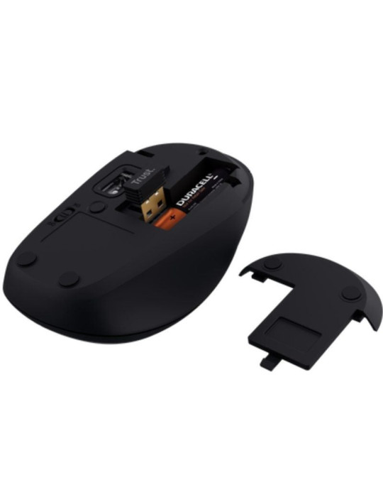 Ratón Mini Inalámbrico Trust Yvi+ Multidispositivo/ Hasta 1600 DPI/ Negro