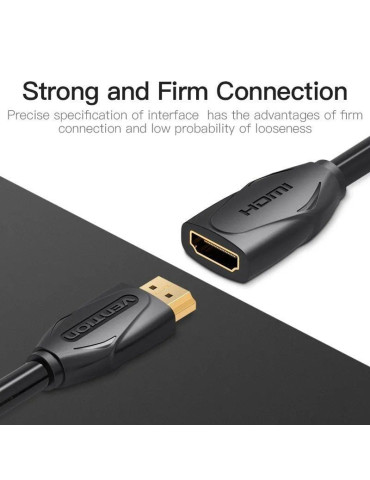 Cable Alargador HDMI Vention VAA-B06-B100/ HDMI Macho - HDMI Hembra/ 1m/ Negro 2