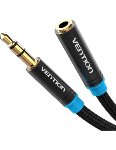 Cable Estéreo Vention VAB-B06-B100-M/ Jack 3.5 Macho - Jack 3.5 Hembra/ 1m/ Negro 2