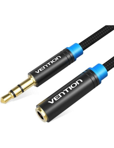 Cable Estéreo Vention VAB-B06-B500-M/ Jack 3.5 Macho - Jack 3.5 Hembra/ 5m/ Negro