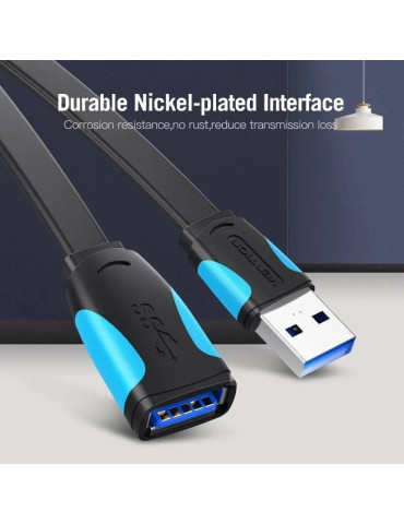 Cable Alargador USB 3.0 Vention VAS-A13-B300/ USB Macho - USB Hembra/ 5Gbps/ 3m/ Negro y Azul 2