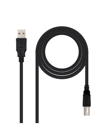 Cable USB 2.0 Impresora Nanocable 10.01.0102/ USB Tipo-B Macho - USB Macho/ 1m/ Negro 2