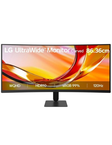 Monitor Profesional Ultrapanorámico Curvo LG 34U601B-B 34"/ WQHD/ Negro
