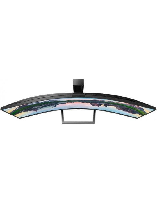 Monitor Profesional Ultrapanorámico Curvo Philips 499P9H 48.8"/ Dual QHD/ Webcam/ Multimedia/ Regulable en altura/ Negro