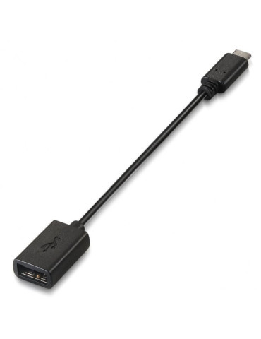 Cable USB 2.0 Tipo-C Aisens A107-0059/ USB Tipo-C Macho - USB Hembra/ 480Mbps/ 15cm/ Negro