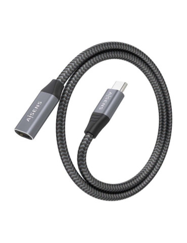 Cable Alargador USB 3.2 Aisens A107-0761/ USB Tipo-C Macho - USB Tipo-C Hembra/ Hasta 100W/ 20Gbps/ 1.5m/ Gris 2