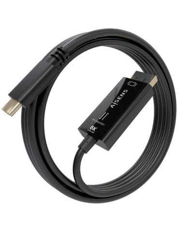 Cable Conversor Aisens A109-0879/ USB Tipo-C Macho - DisplayPort Macho/ 1.8m/ Negro 2