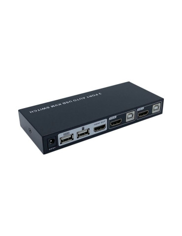 Conmutador KVM HDMI Aisens A111-0400/ 2PC con 1 sólo teclado y ratón 2