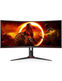 Monitor Gaming Ultrapanorámico Curvo AOC CU34G2XP/BK 34"/ WQHD/ 1ms/ 180Hz/ VA/ Negro