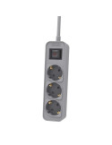 Regleta con Interruptor Philips CHP2134G/10/ 3 Tomas de corriente/ Cable 1.5m/ Gris
