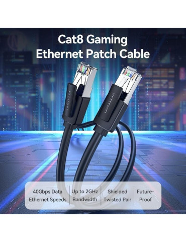 Cable de Red RJ45 SFTP Vention IKKBG Cat.8/ 1.5m/ Negro 2