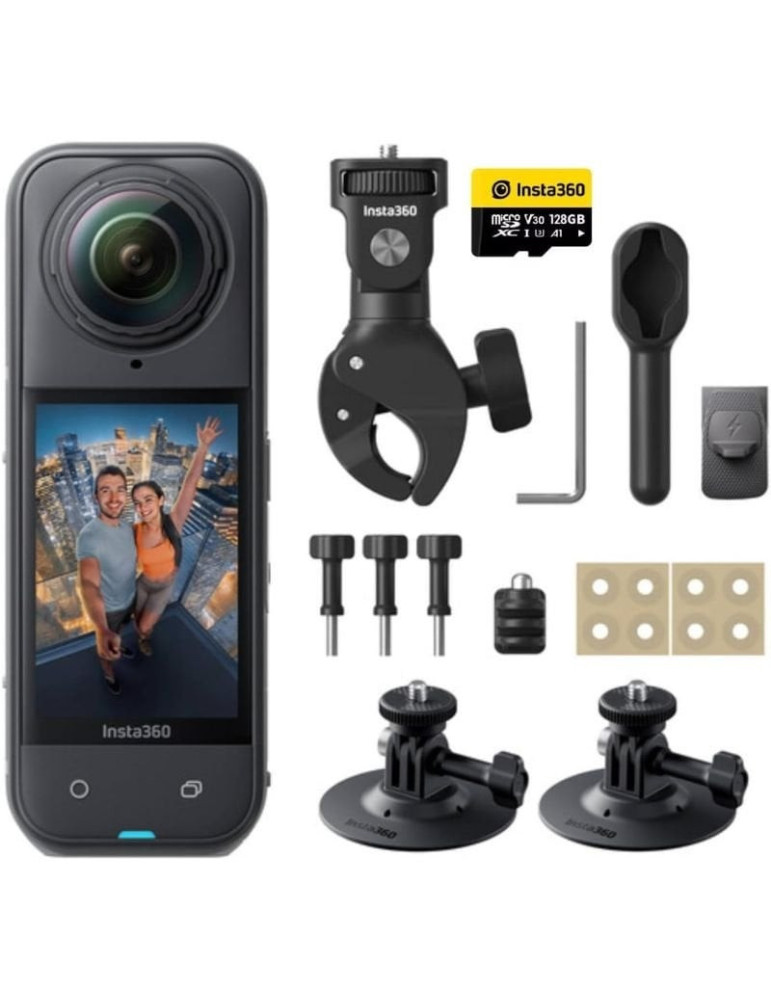 Cámara Digital Deportiva Insta360 X5 Motorcycle Bundle/ 8K/ Ángulo de visión 360 / Negra