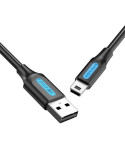 Cable USB 2.0 Vention COMBH/ USB Macho - MiniUSB Macho/ Hasta 10W/ 480Mbps/ 2m/ Negro