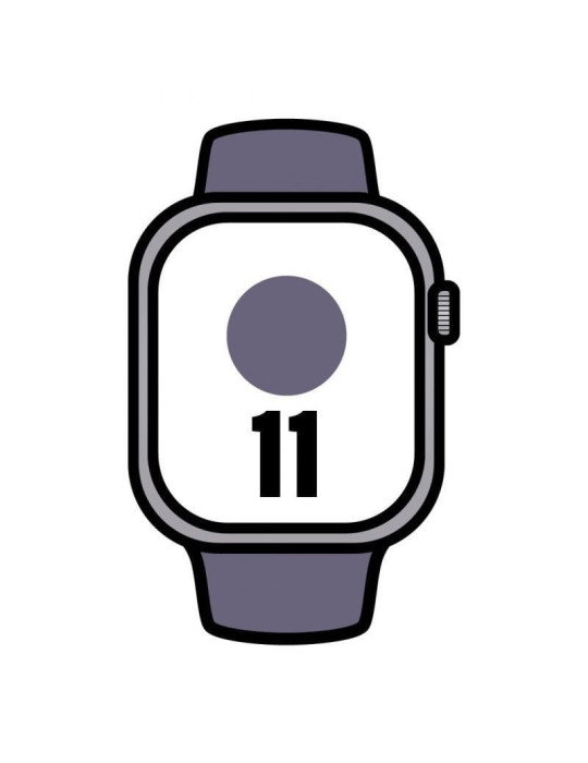 Apple Watch Series 11/ GPS/ 42mm/ Plata/ Correa Deportiva Niebla Lila (M/L)