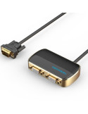Divisor VGA con Alimentación Externa Vention DBABF/ VGA Macho/ 2x VGA Hembra/ 1m/ Negro