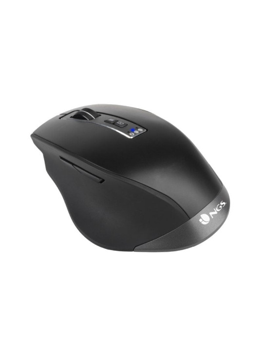 Ratón Ergonómico Inalámbrico NGS BLUR-RB/ Batería recargable/ Hasta 3200 DPI/ Negro