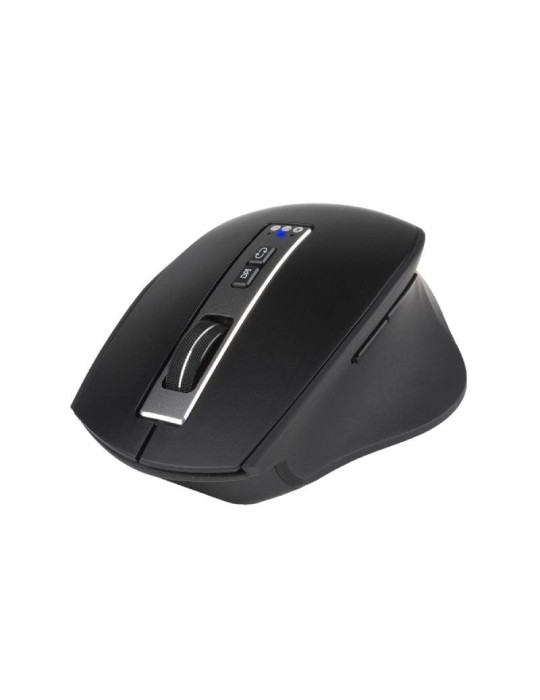 Ratón Ergonómico Inalámbrico NGS BLUR-RB/ Batería recargable/ Hasta 3200 DPI/ Negro