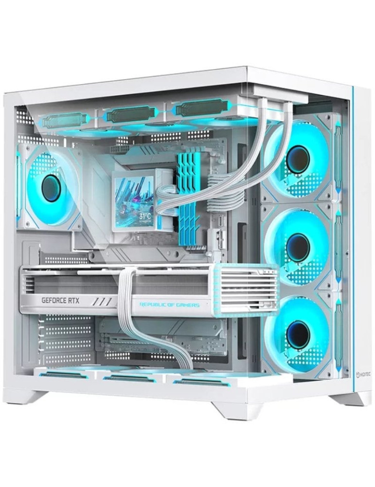 Caja Gaming Semitorre Hiditec H3 Pro// Blanca