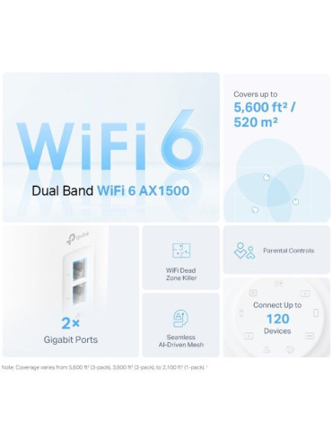 Sistema Mesh TP-Link Deco X10 1500Mbps/ 2.4GHz 5GHz/ Pack de 2 2