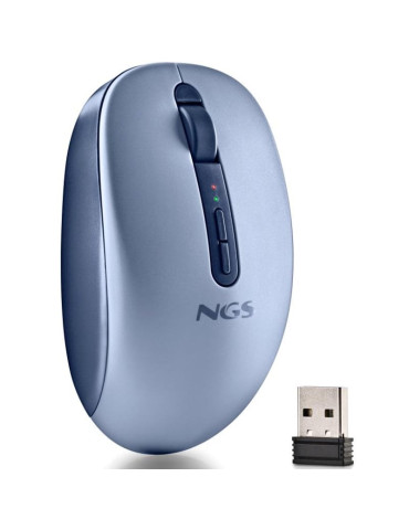 Ratón Ergonómico Inalámbrico NGS Fog Dual FOGDUALBLUE Silencioso/ Hasta 1600 DPI/ Azul