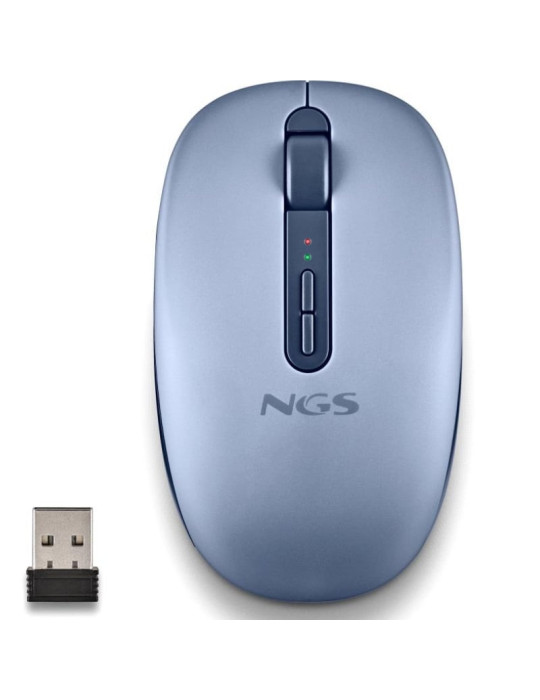 Ratón Ergonómico Inalámbrico NGS Fog Dual FOGDUALBLUE Silencioso/ Hasta 1600 DPI/ Azul