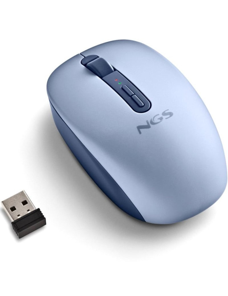 Ratón Ergonómico Inalámbrico NGS Fog Dual FOGDUALBLUE Silencioso/ Hasta 1600 DPI/ Azul
