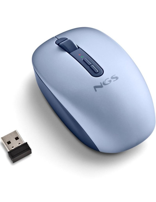 Ratón Ergonómico Inalámbrico NGS Fog Dual FOGDUALBLUE Silencioso/ Hasta 1600 DPI/ Azul