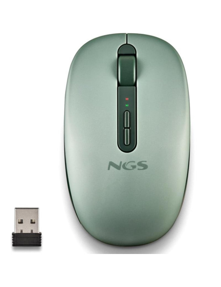 Ratón Ergonómico Inalámbrico NGS Fog Dual FOGDUALGREEN Silencioso/ Hasta 1600 DPI/ Verde