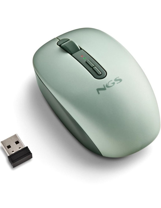 Ratón Ergonómico Inalámbrico NGS Fog Dual FOGDUALGREEN Silencioso/ Hasta 1600 DPI/ Verde