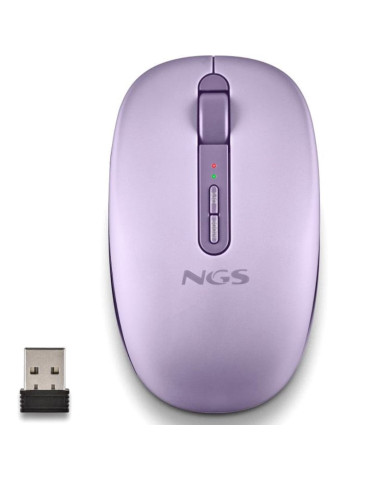 Ratón Ergonómico Inalámbrico NGS Fog Dual FOGDUALPURPLE Silencioso/ Hasta 1600 DPI/ Púrpura 2