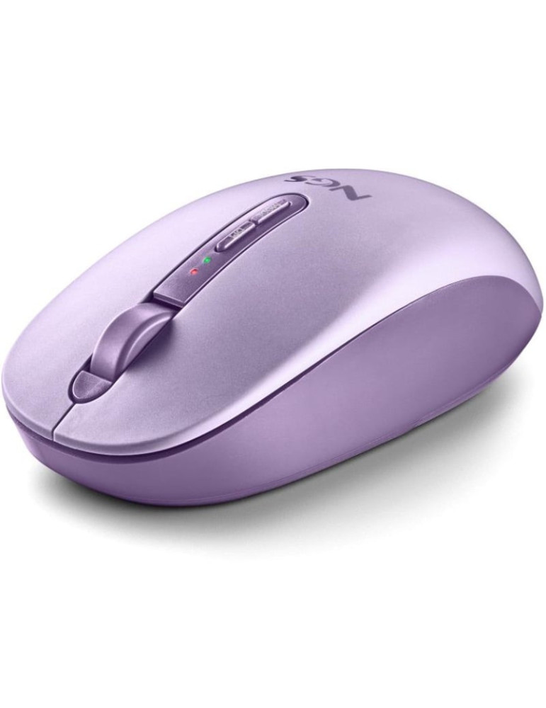 Ratón Ergonómico Inalámbrico NGS Fog Dual FOGDUALPURPLE Silencioso/ Hasta 1600 DPI/ Púrpura