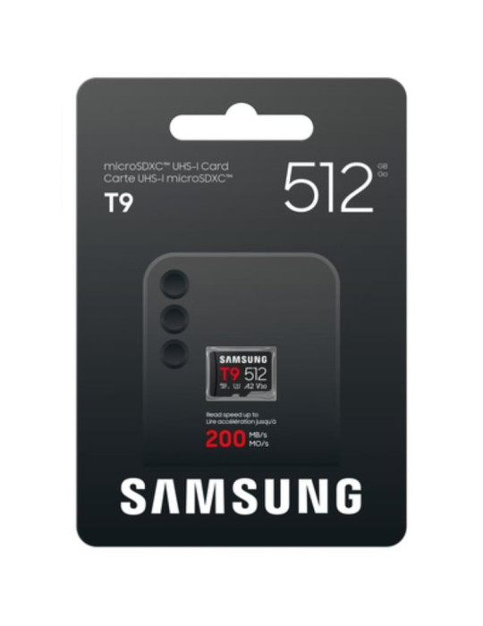 Tarjeta de Memoria Samsung P9 512GB microSD XC/ Clase 10/ 200MBs