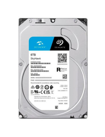 Disco Duro Seagate SkyHawk 6TB/ 3.5"/ SATA III/ 256MB 2