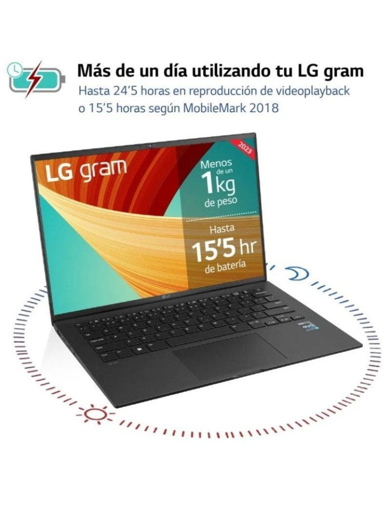 Portátil LG Gram 14Z90S-G.AD78B Intel Core Ultra 7-155H/ 32GB/ 1TB SSD/ 14"/ Win11