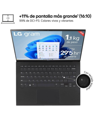 Portátil LG Gram 14ZB90S-G AA55BN Intel Core Ultra 5-115U/ 16GB/ 512GB SSD/ 14"/ Win11 2
