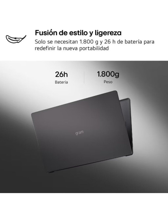 Portátil LG Gram 16UD55U-G.AX55BN Ryzen AI 5 430/ 16GB/ 512GB SSD/ 16"/ Sin Sistema Operativo