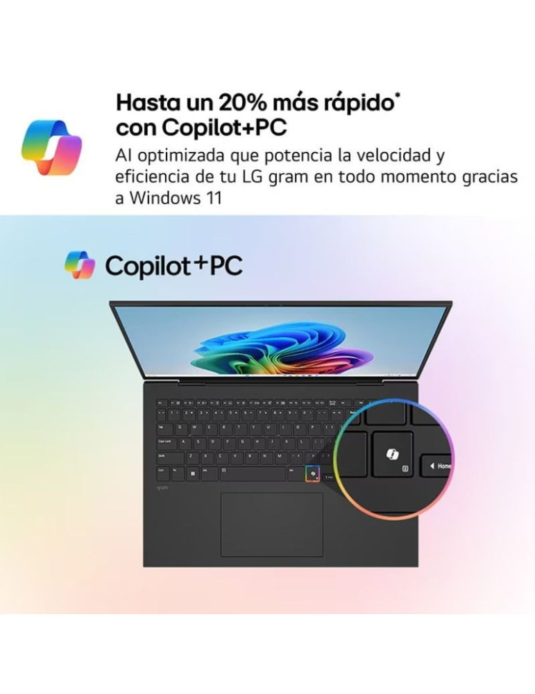 Portátil LG Gram 16Z90TL-G.AU85BN Intel Core Ultra 7-258V/ 32GB/ 512GB SSD/ 16"/ Win11
