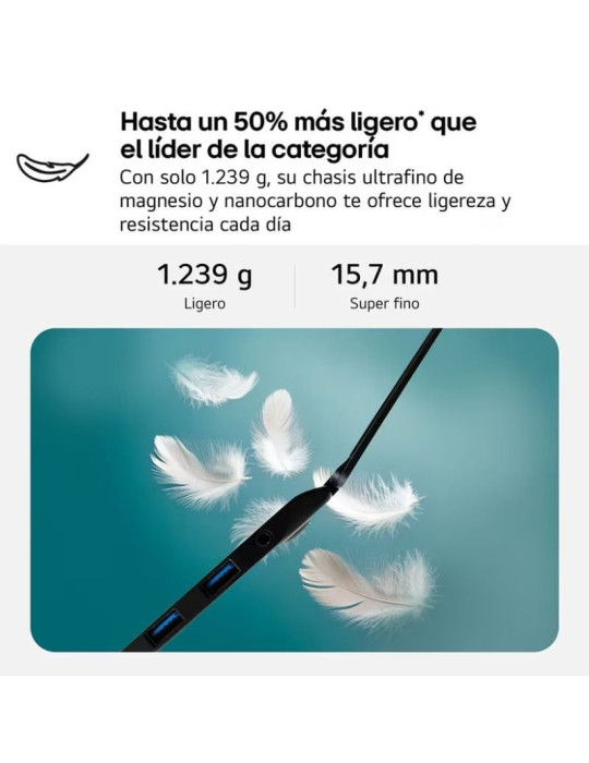 Portátil LG Gram 16Z90TL-G.AU85BN Intel Core Ultra 7-258V/ 32GB/ 512GB SSD/ 16"/ Win11