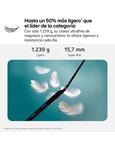 Portátil LG Gram 16ZD90TL-G.AX85BN Intel Core Ultra 7-258V/ 32GB/ 512GB SSD/ 16"/ Sin Sistema Operativo 2