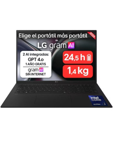 Portátil LG Gram 17ZD90TL-G.AX85BN Intel Core Ultra 7-258V/ 32GB/ 512GB SSD/ 17"/ Sin Sistema Operativo