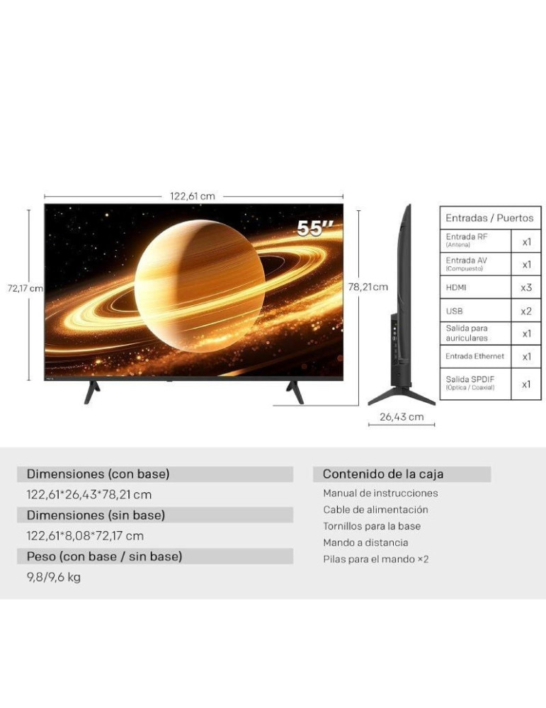 Televisor Metz QLED MiniLED 55MNH7000Z 55"/ Ultra HD 4K/ Smart TV/ WiFi