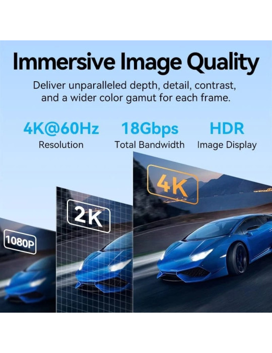 Cable HDMI 4K Vention ALMBJ/ HDMI Macho - HDMI Macho/ 5m/ Negro