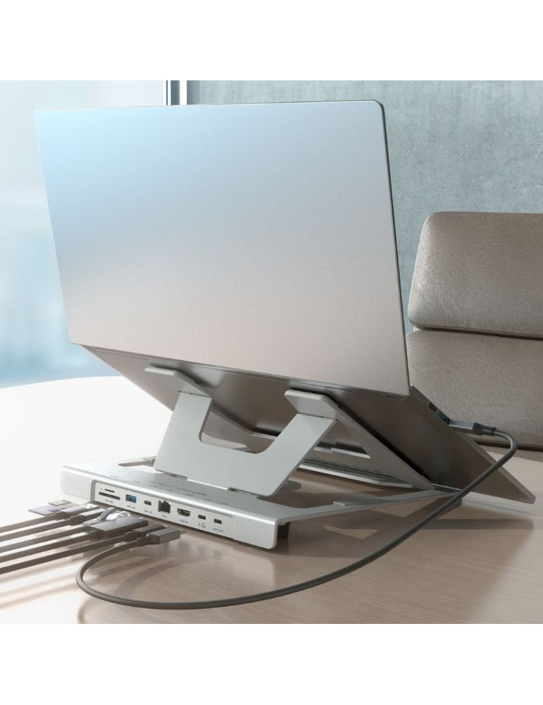 Soporte de Sobremesa - Docking USB Tipo-C Aisens ASUC-7P045-GR/ 1xUSB/ 1xUSB Tipo-C/ 1xHDMI/ 1xRJ45/ 1xLector de Tarjetas/ 1xUSB