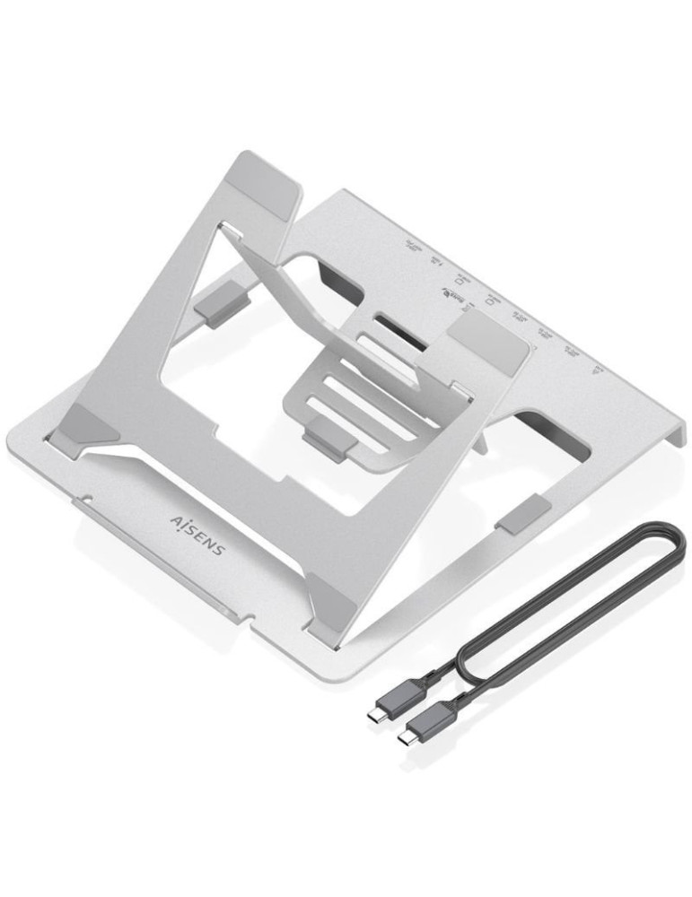 Soporte de Sobremesa - Docking USB Tipo-C Aisens ASUC-7P046-GR/ 2xUSB/ 1xUSB Tipo-C/ 2xHDMI/ 1xRJ45/ 1xUSB Tipo-C PD/ Gris