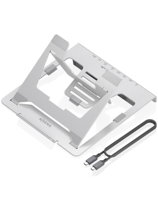 Soporte de Sobremesa - Docking USB Tipo-C Aisens ASUC-7P046-GR/ 2xUSB/ 1xUSB Tipo-C/ 2xHDMI/ 1xRJ45/ 1xUSB Tipo-C PD/ Gris
