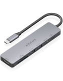 Docking USB Tipo-C Aisens ASUC-7P048-GR/ 1xHDMI 4K/ 2xUSB/ 1xUSB Tipo-C/ 1xUSB Tipo-C PD/ 1x Lector de Tarjetas/ Gris