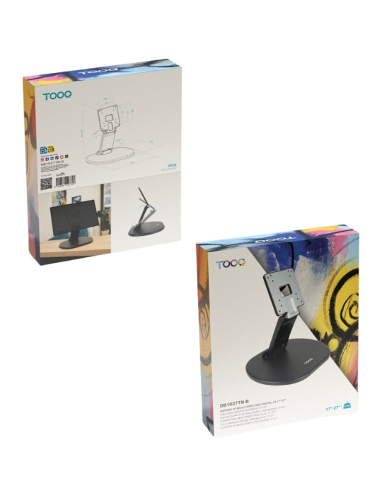 Soporte de Sobremesa para Monitor TooQ DB1027TN-B/ Inclinable/ hasta 6.5kg